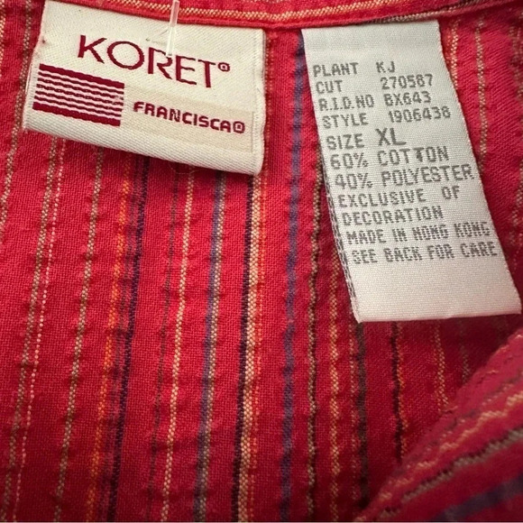 Vintage Koret Embroidered Button Down Top Size XL - Picture 5 of 5
